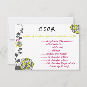 Tarjeta de respuesta 3.5 x 5 R.S.V.P Lime Green/Ho