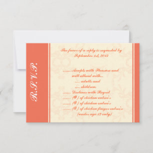 Tarjeta de respuesta 3.5 x 5 R.S.V.P Pinkish/Peach