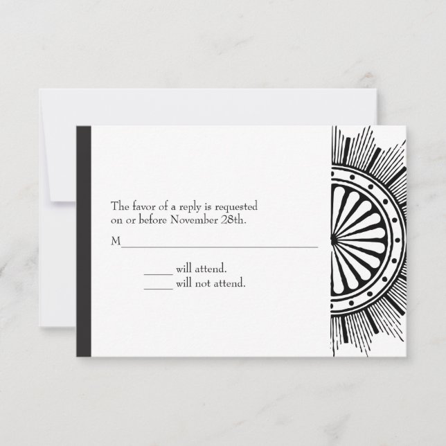 Tarjeta de respuesta 3.5x5 Art Deco (Anverso)