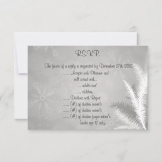 Tarjeta de respuesta 3.5x5 R.S.V.P. Copos de nieve