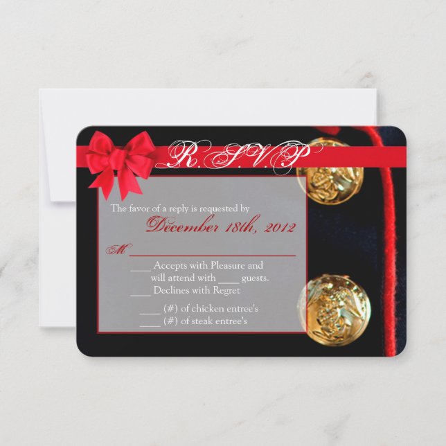 Tarjeta de respuesta 3x5 R.S.V.P (Anverso)