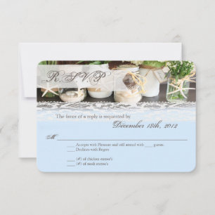 Tarjeta de respuesta 3x5 R.S.V.P Beach Mason Jars