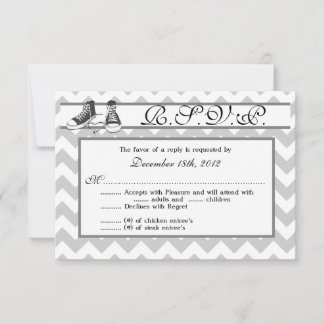 Tarjeta de respuesta 3x5 R.S.V.P Chevron de zapati