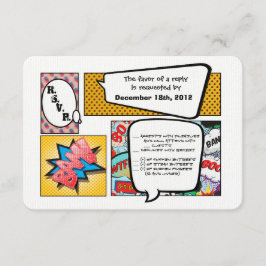 Tarjeta de respuesta 3x5 R.S.V.P Comic Strip Book