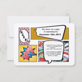 Tarjeta de respuesta 3x5 R.S.V.P Comic Strip Book 