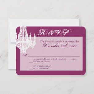 Tarjeta de respuesta 3x5 R.S.V.P Crystal Chandelie