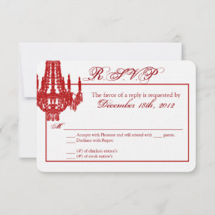 Tarjeta de respuesta 3x5 R.S.V.P Crystal Chandelie