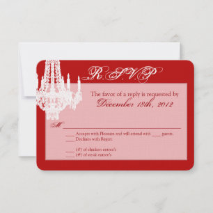 Tarjeta de respuesta 3x5 R.S.V.P Crystal Chandelie