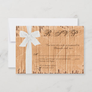 Tarjeta de respuesta 3x5 R.S.V.P Flap Cinta blanca