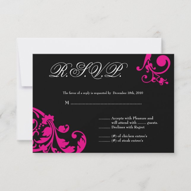 Tarjeta de respuesta 3x5 R.S.V.P Foliage floral ro (Anverso)