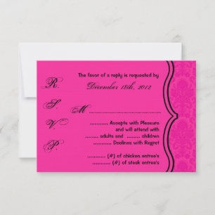 Tarjeta de respuesta 3x5 R.S.V.P Lace de damasco b