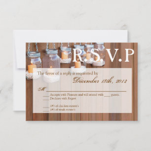 Tarjeta de respuesta 3x5 R.S.V.P Mason Jar Candle