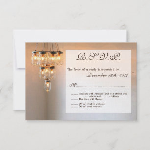 Tarjeta de respuesta 3x5 R.S.V.P Mason Jar Chandel