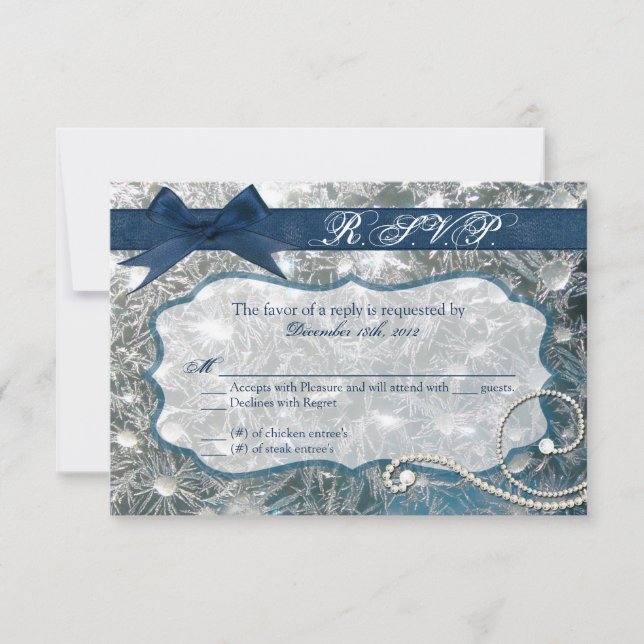 Tarjeta de respuesta 3x5 R.S.V.P. Nieve helada rot (Anverso)