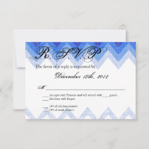 Tarjeta de respuesta 3x5 R.S.V.P Ombre Chevron Blu