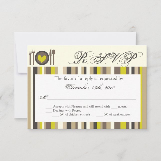 Tarjeta de respuesta 3x5 R.S.V.P Plate China Silve (Anverso)