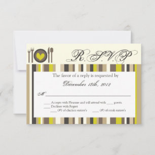 Tarjeta de respuesta 3x5 R.S.V.P Plate China Silve