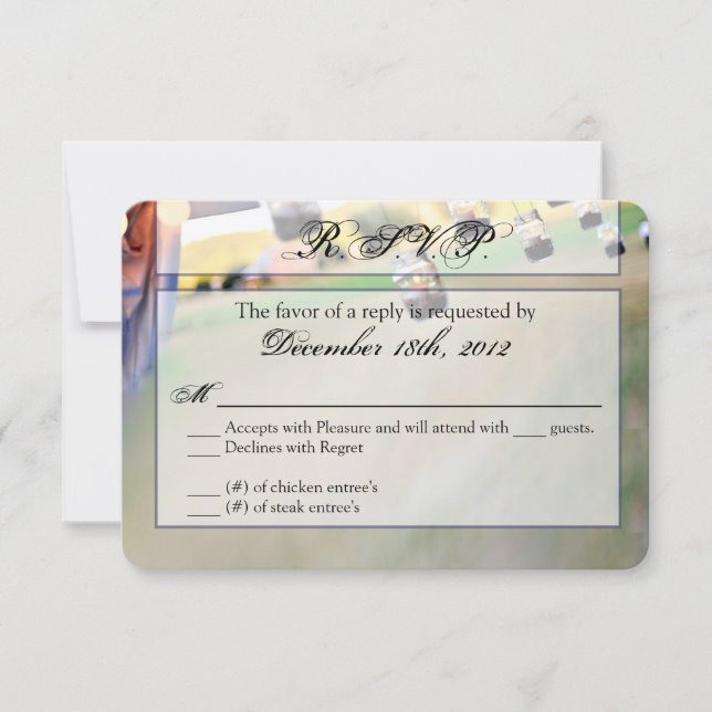 Tarjeta de respuesta 3x5 R.S.V.P Soporte de Velas  (Anverso)