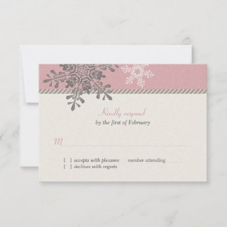 Tarjeta de respuesta a boda de invierno con copo d