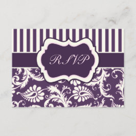 Tarjeta de respuesta a Damasco de banda rosa, púrp