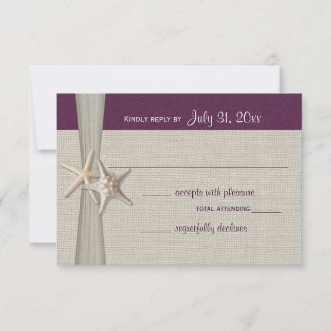 Tarjeta de respuesta a eggplant de Beach Amore (Anverso)