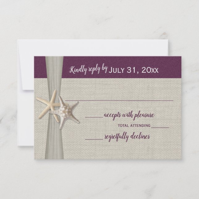 Tarjeta de respuesta a eggplant de Beach Amore (Anverso)