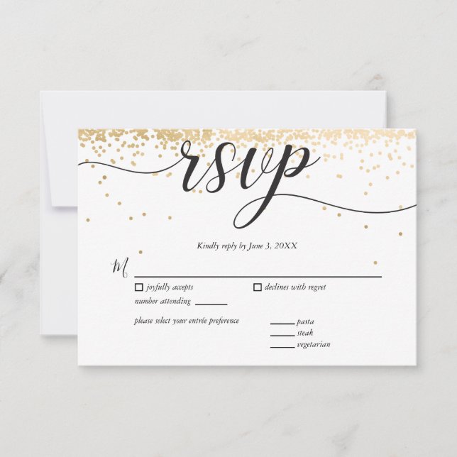 Tarjeta de respuesta a invitación a fiesta (RSVP), (Anverso)