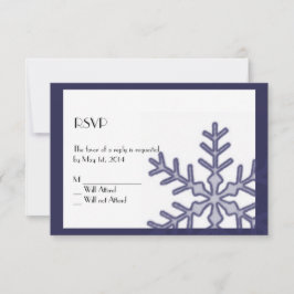 Tarjeta de respuesta a la boda de invierno con cop