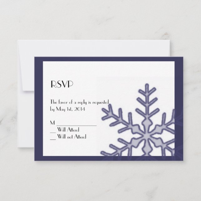 Tarjeta de respuesta a la boda de invierno con cop (Anverso)
