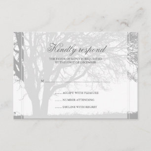 Tarjeta de respuesta a la boda de invierno de robl