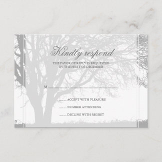 Tarjeta de respuesta a la boda de invierno de robl