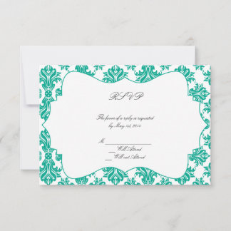 Tarjeta de respuesta a la boda de la boda blanca v