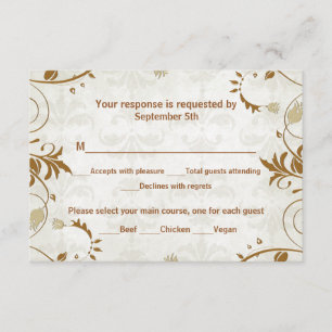 Tarjeta de respuesta a la boda de otoño y de elecc