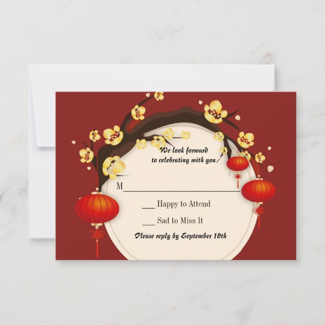 Tarjeta de respuesta a la celebración china (Anverso)
