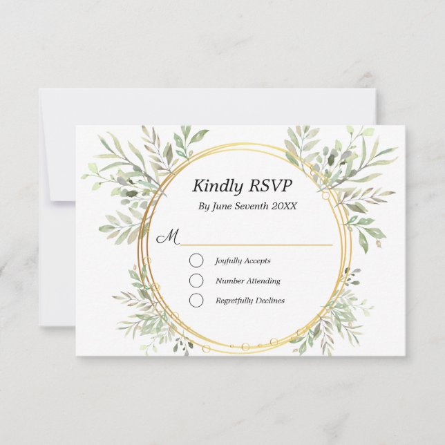 Tarjeta de respuesta a la comida EucalyptusBotanic (Anverso)