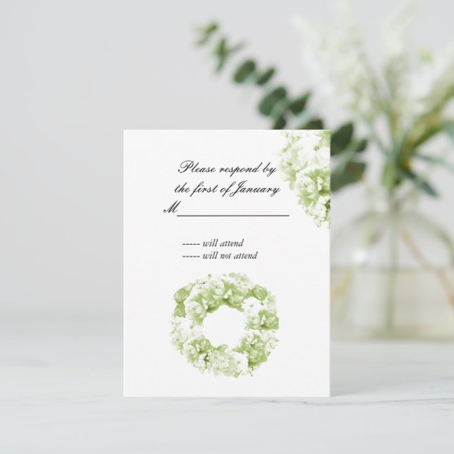 Tarjeta de respuesta a la correa verde onocromátic (Anverso de pie)