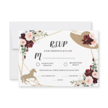 Tarjeta de respuesta a la ducha de novia Derby Car