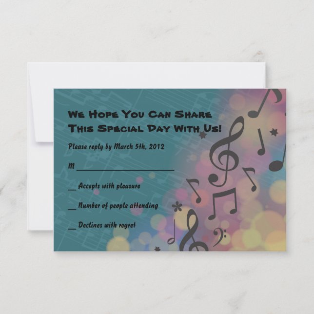 Tarjeta de respuesta a la invitación de Bat Mitzva (Anverso)