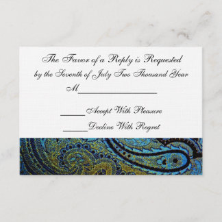 Tarjeta de respuesta a la invitación de boda india