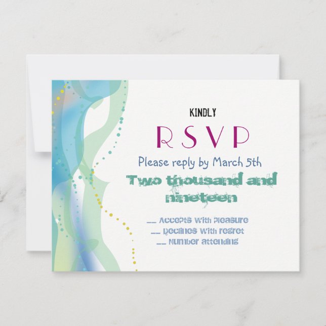 Tarjeta de respuesta a la invitación de novia y bo (Anverso)
