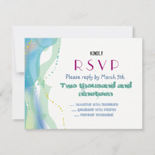 Tarjeta de respuesta a la invitación de novia y bo