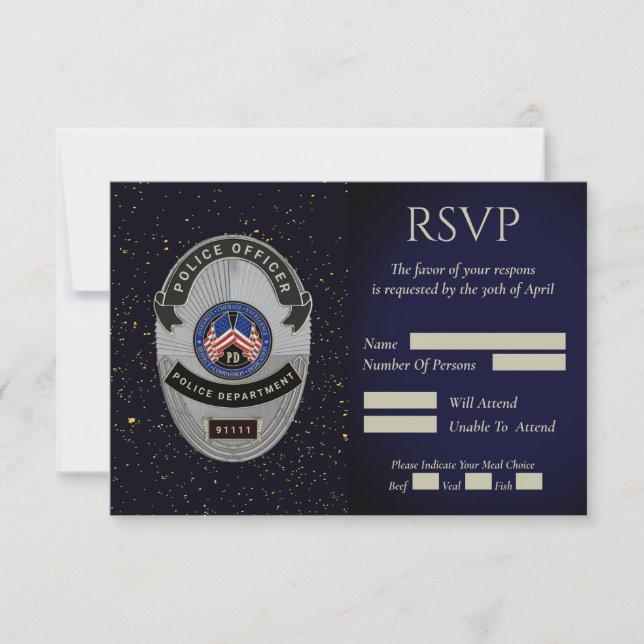 Tarjeta de respuesta a la jubilación de oficiales  (Anverso)