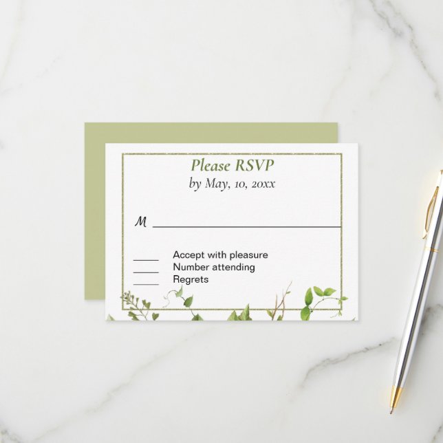Tarjeta de respuesta a la vegetación de rama rústi (Anverso/Reverso In Situ)