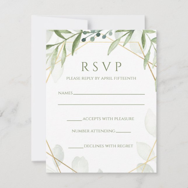 Tarjeta de respuesta a la vegetación geométrica (Anverso)