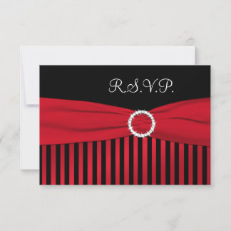 Tarjeta de respuesta a rayas negras y rojas