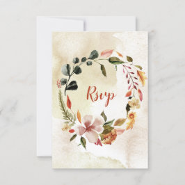 Tarjeta de respuesta acuarela rústica flores de ot