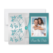 Tarjeta de respuesta acuática-marina y plateada II