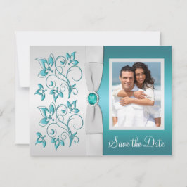 Tarjeta de respuesta acuática-marina y plateada II