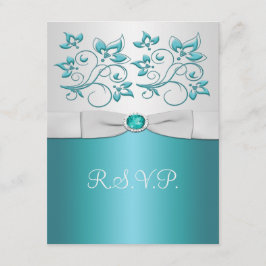 Tarjeta de respuesta acuática-marina y plateada II