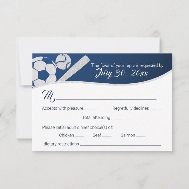 Tarjeta de respuesta al béisbol de fútbol con opci (Anverso)